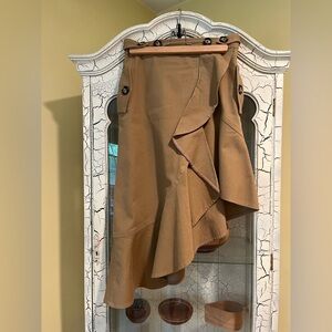 Self Portrait tan ruffle skirt